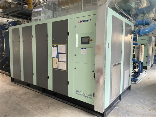 使用(yong)漢鐘節能(neng)雙級永磁(cí)變頻空壓(yā)機組群服(fu)務